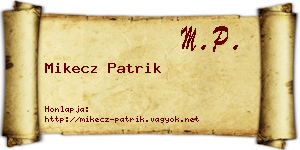 Mikecz Patrik névjegykártya