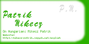 patrik mikecz business card